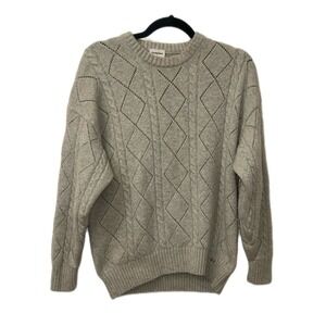 Aritzia Sunday Best Gray Peggy Sweater Cable Knit Wool Blend‎ Size XS